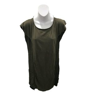 t.la Anthropologie Khaki Green Short Sleeve Dress